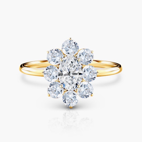 Pierścionek zaręczynowy SAVICKI: złoty, białe szafiry